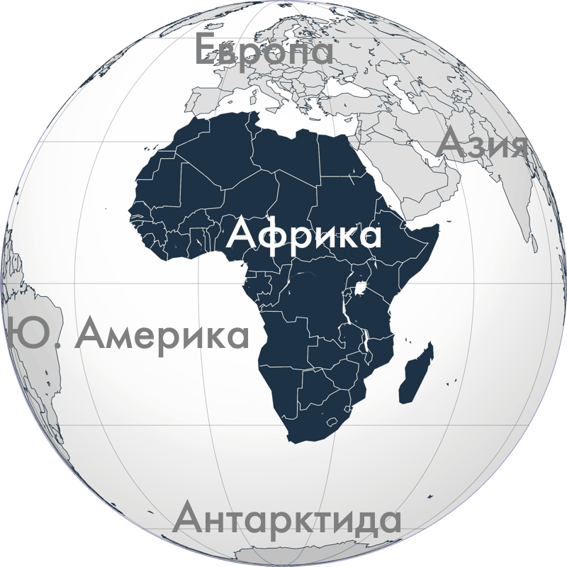 Положение Африки на глобусе