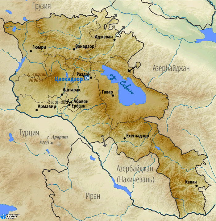 Карта горнолыжных курортов Армении