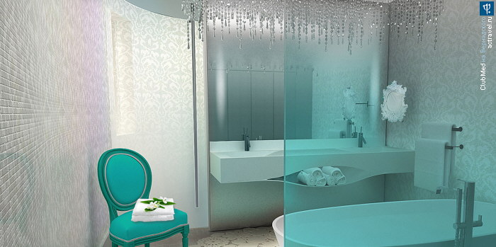 Ванная комната номера в городке Club Med Cefalù