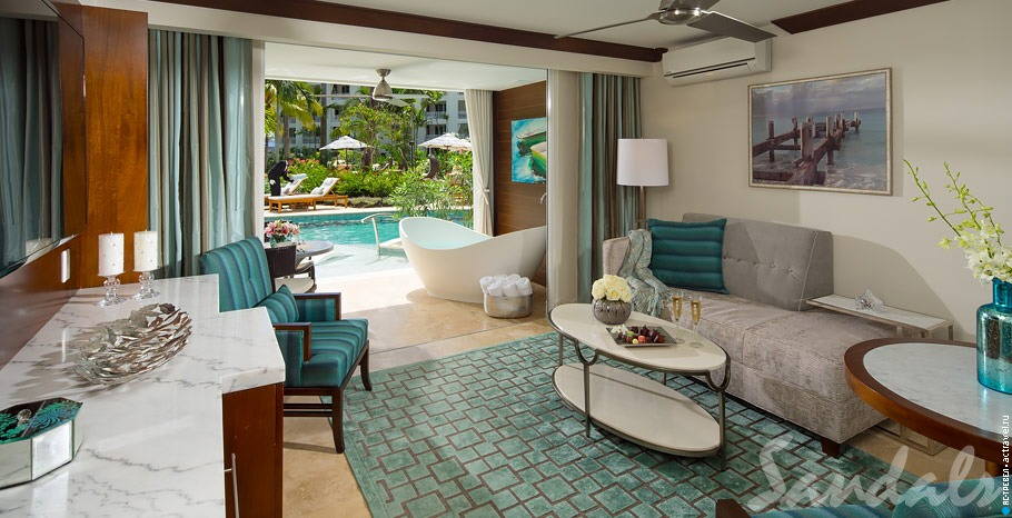  Crystal Lagoon Swim-up One Bedroom Butler Suite with Patio Tranquility Soaking Tub   Sandals Barbados