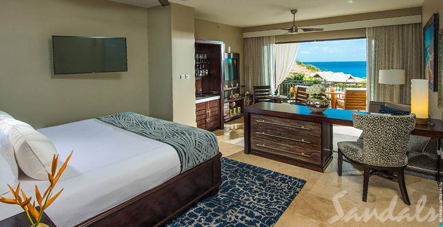  Italian Oceanview Bi-Level One Bedroom Butler Suite with Balcony Tranquility Soaking Tub   Sandals Grenada