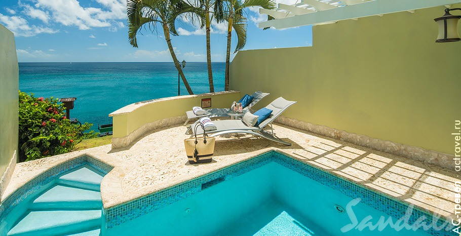  Sunset Bluff Oceanfront Two Story One Bedroom Butler Villa Suite with Private Pool   Sandals Regency La Toc